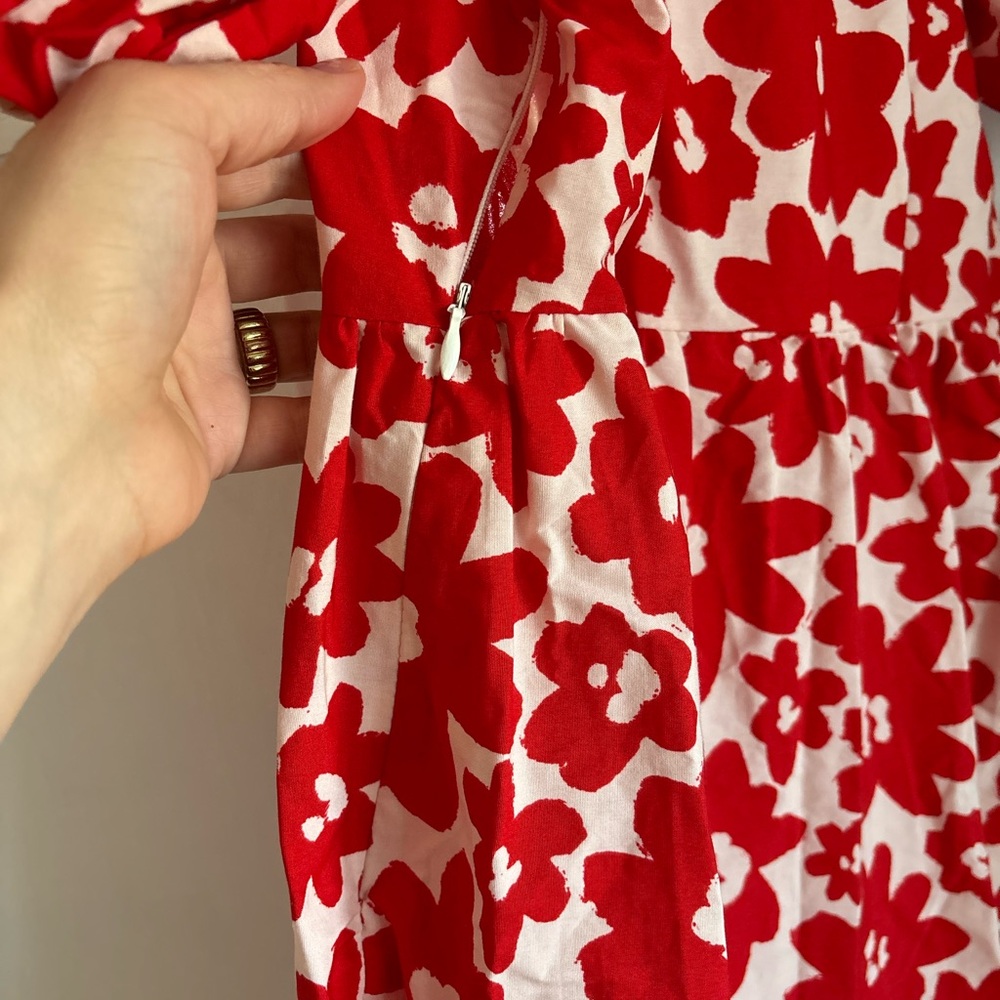 ZARA boho Floral Red Maxi Dress - Picture 11 of 11